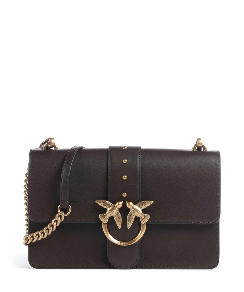 Pinko Love One Classic Crossover väska marrone marasca/antique gold
