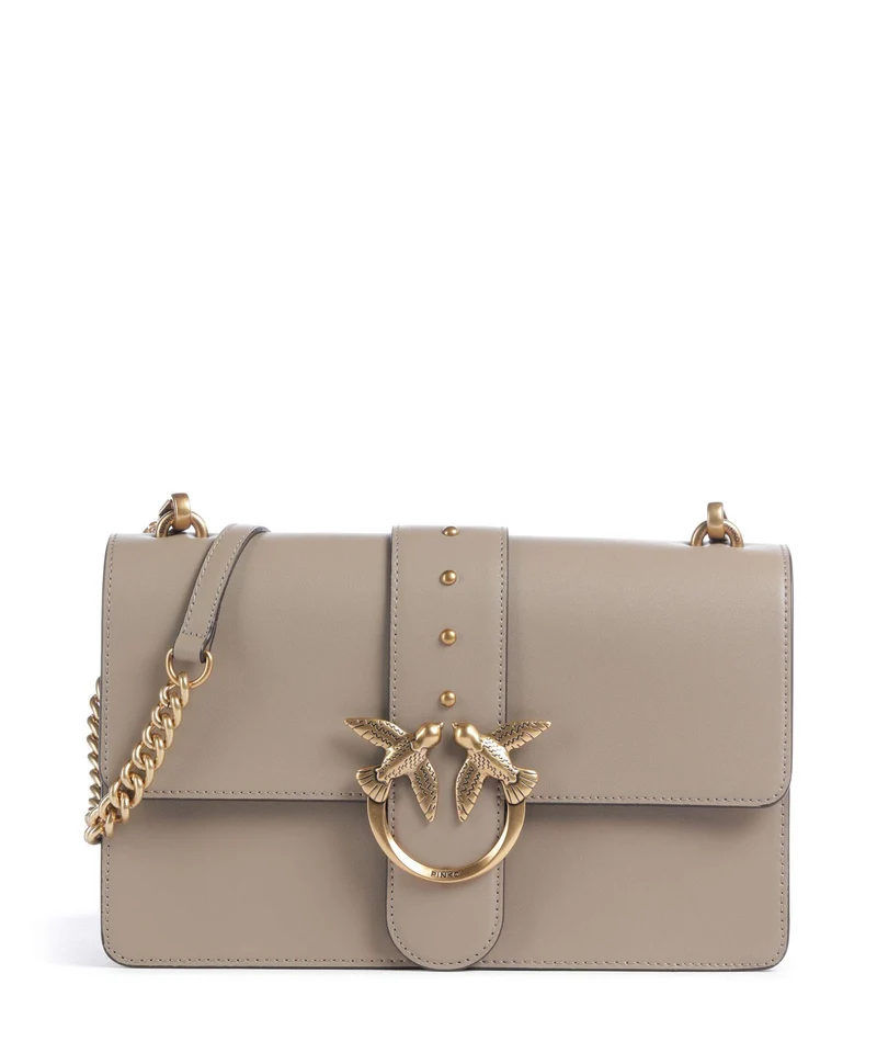 Pinko Love One Classic Crossover väska grigio talpa/antique gold