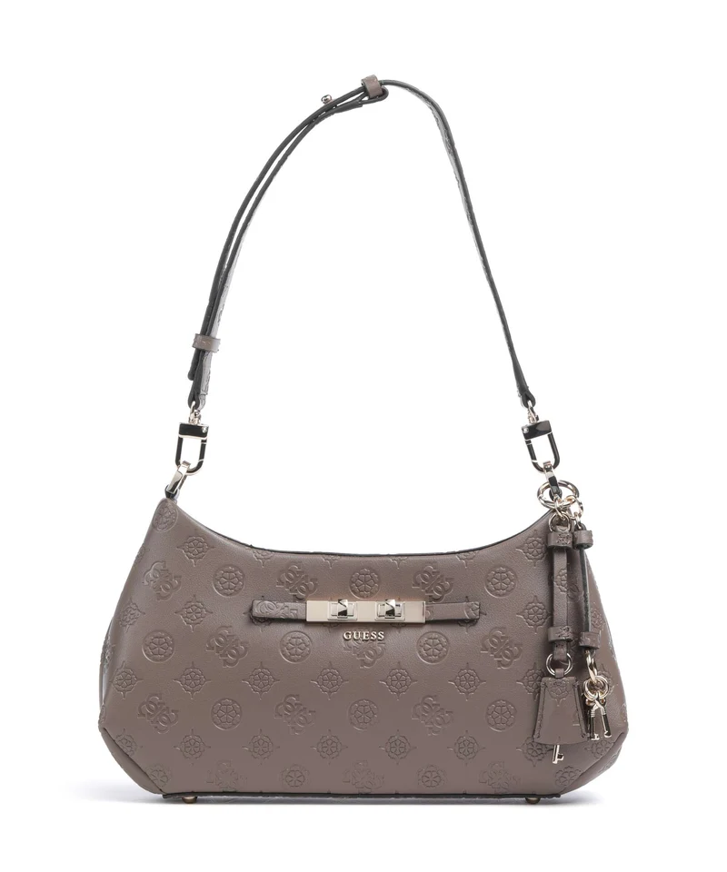 Guess Carmella Axelremsväska taupe logo