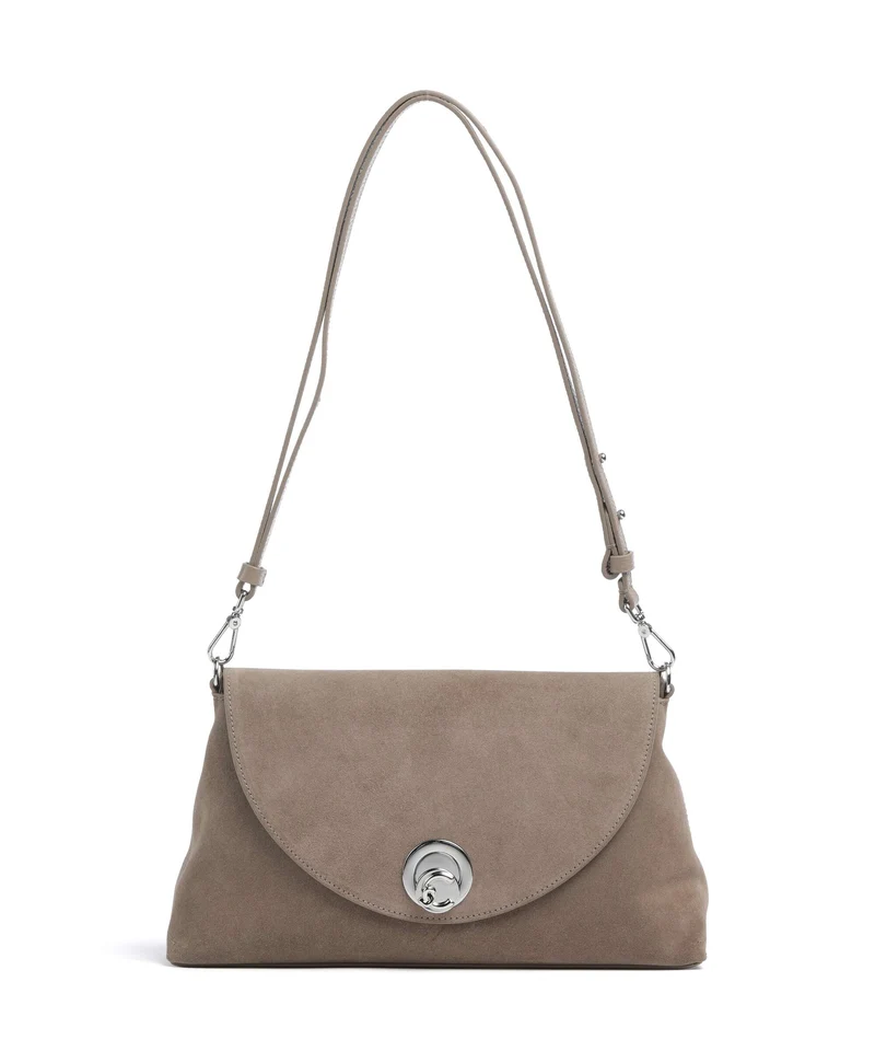 Coccinelle Nikla Suede Axelremsväska warm taupe