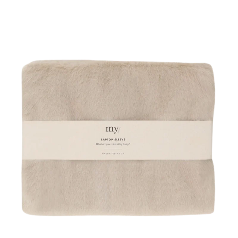 Laptop Sleeve Fur Beige - Beige