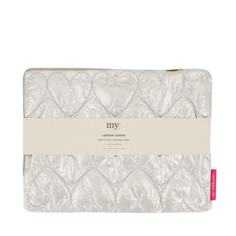 Laptop Sleeve Heart - Silver