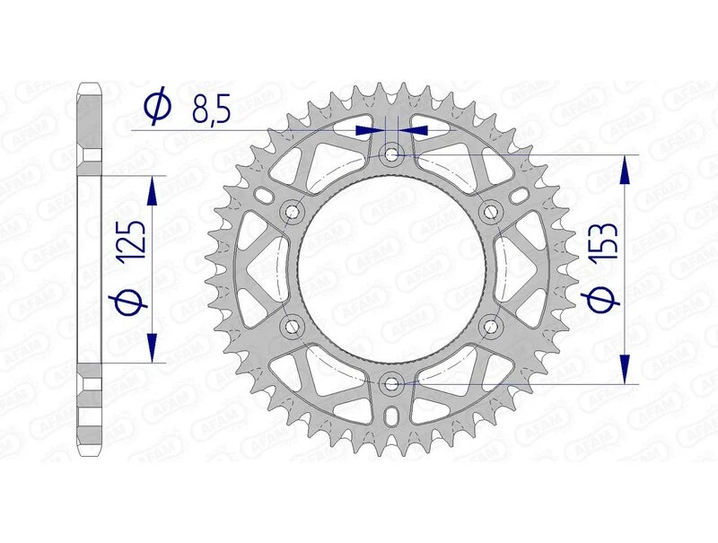 AFAM Aluminium Ultra-Light Rear Sprocket 11212 - 520 11212+51