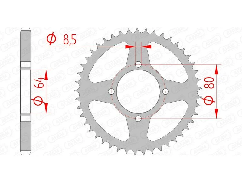 AFAM Steel Standard Rear Sprocket 12200 - 428 12200-39