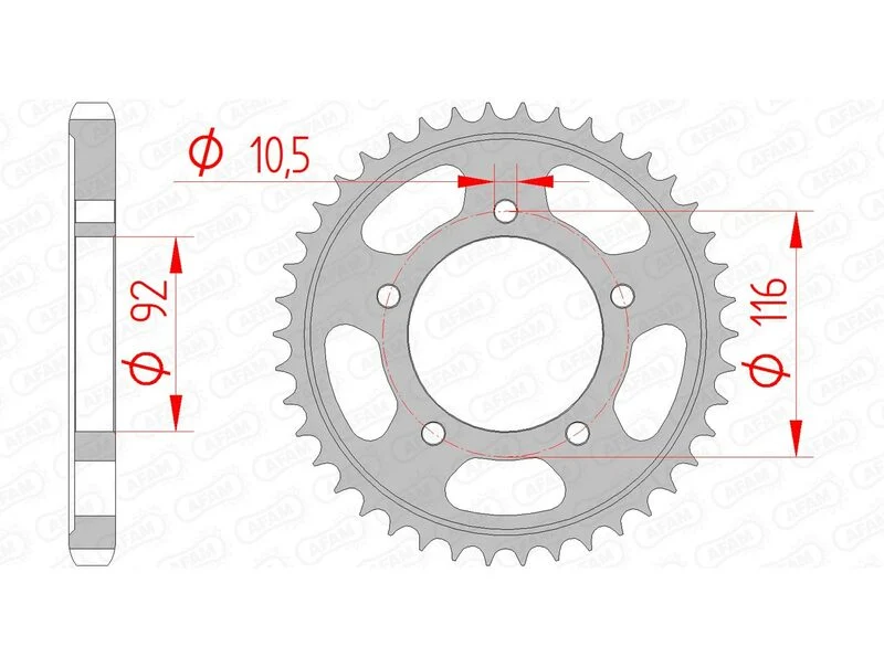 AFAM Steel Standard Rear Sprocket 16900530 16900-42