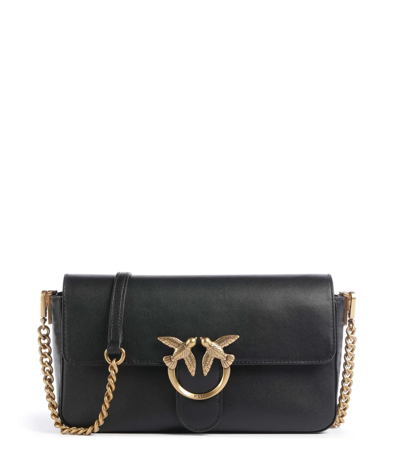 Pinko Love One Classic Slouchy Crossover väska nero/antique gold