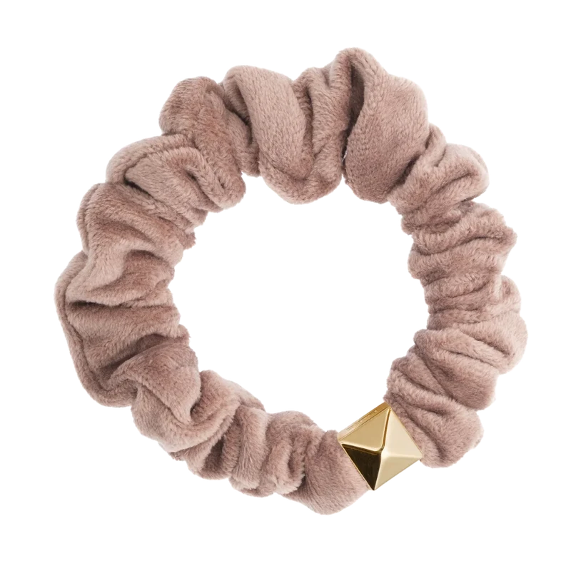 Velvet Mini Scrunchie - Warm Taupe