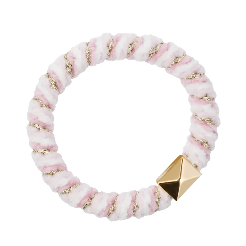 Fluffy Fat Hair Tie W/Gold - Cotton Candy Mix