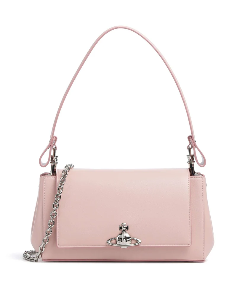Vivienne Westwood Hazel Smooth Medium Axelremsväska pastel pink