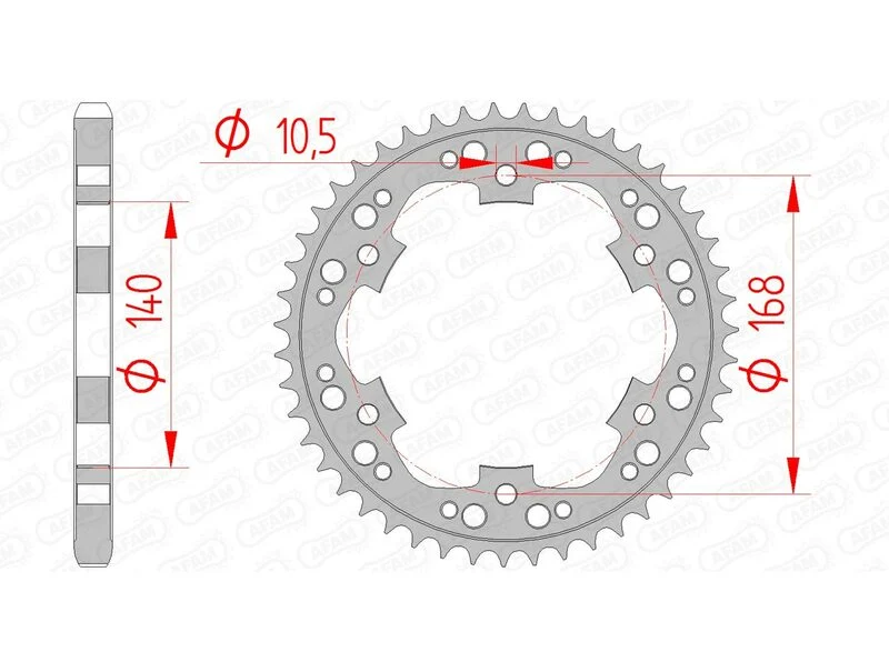 AFAM Steel Standard Rear Sprocket 92635 - 525 92635-41