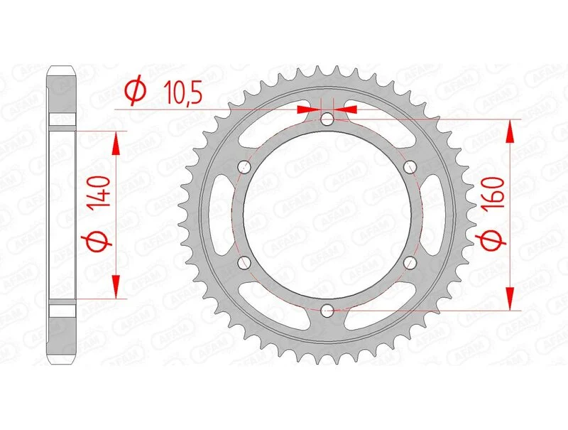 AFAM Steel Standard Rear Sprocket 16701530 16701-45