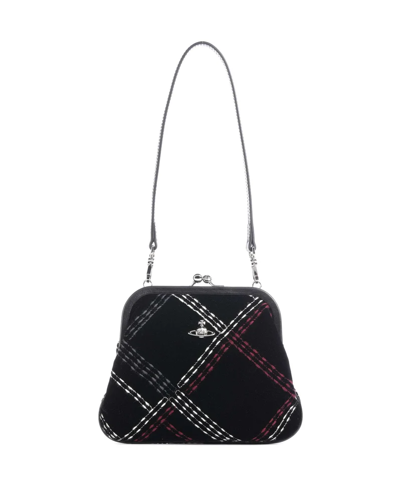 Vivienne Westwood Vivienne Velvet Check Axelremsväska black/multicolor