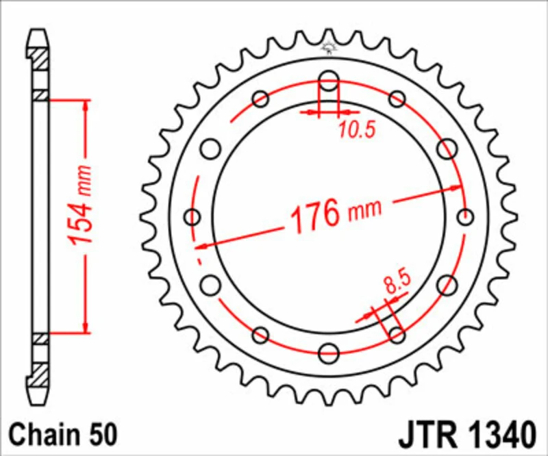 JT SPROCKETS Steel Standard Rear Sprocket 1340 - 530 JTR1340.44