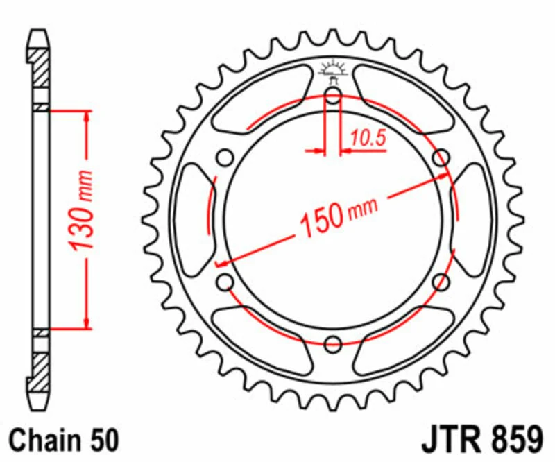 JT SPROCKETS Steel Standard Rear Sprocket 859 - 530 JTR859.46