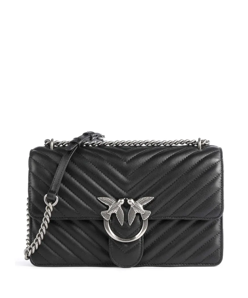 Pinko Love One Classic Axelremsväska nero/old silver