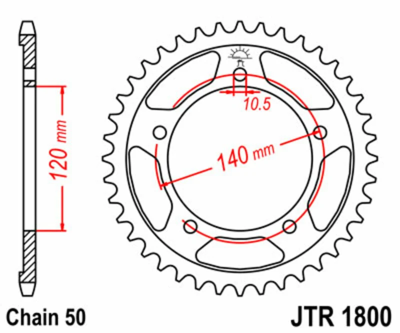 JT SPROCKETS Steel Standard Rear Sprocket 1800 - 530 JTR1800.40