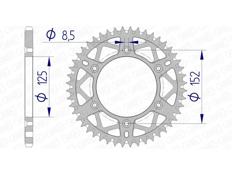 AFAM Aluminium Ultra-Light Self-Cleaning Rear Sprocket 39300 - 520 39300+49