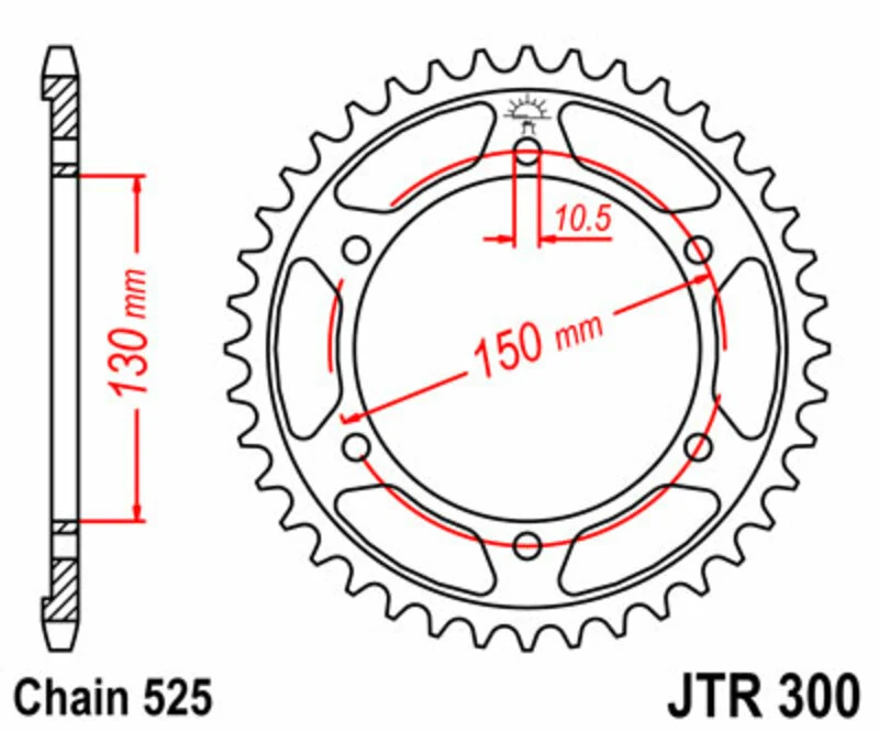JT SPROCKETS Steel Standard Rear Sprocket 300 - 525 JTR300.42