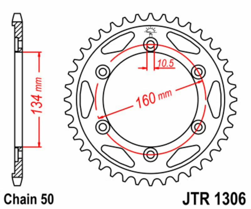JT SPROCKETS Steel Standard Rear Sprocket 1306 - 530 JTR1306.42
