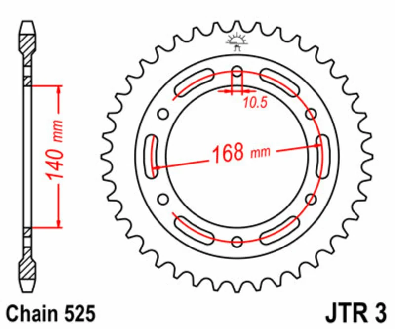 JT SPROCKETS Steel Standard Rear Sprocket 3 - 525 JTR3.41