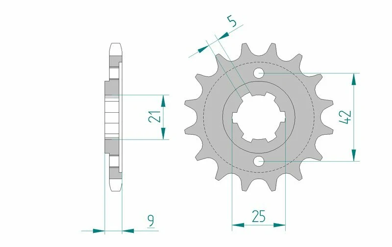 AFAM Steel Standard Front Sprocket 21304 - 428 21304-17