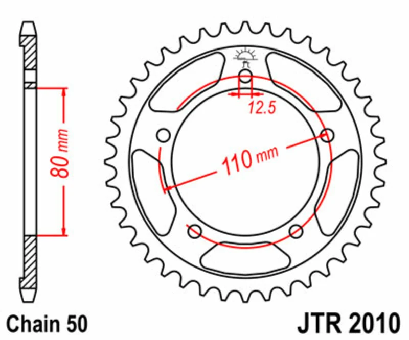 JT SPROCKETS Steel Standard Rear Sprocket 2010 - 530 JTR2010.43