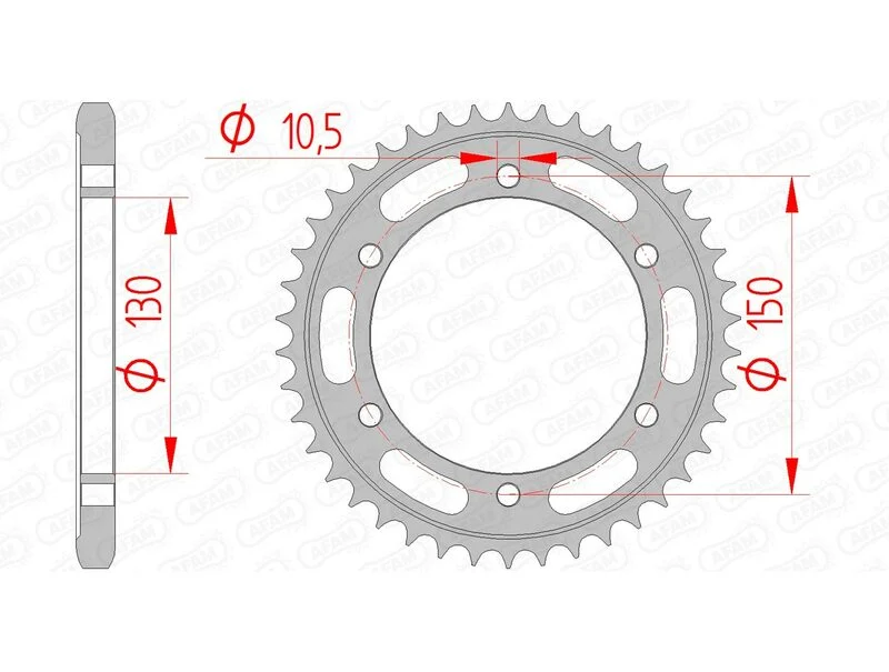 AFAM Steel Standard Rear Sprocket 12606 - 525 12606-39