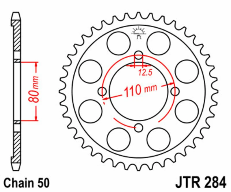 JT SPROCKETS Steel Standard Rear Sprocket 284 - 530 JTR284.38