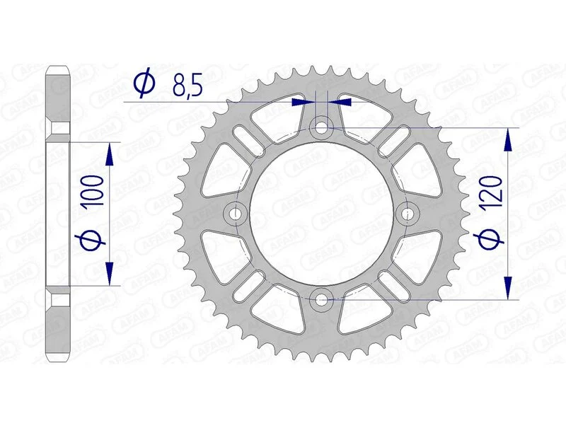 AFAM Aluminium Rear Sprocket 15104 - 428 15104N-48