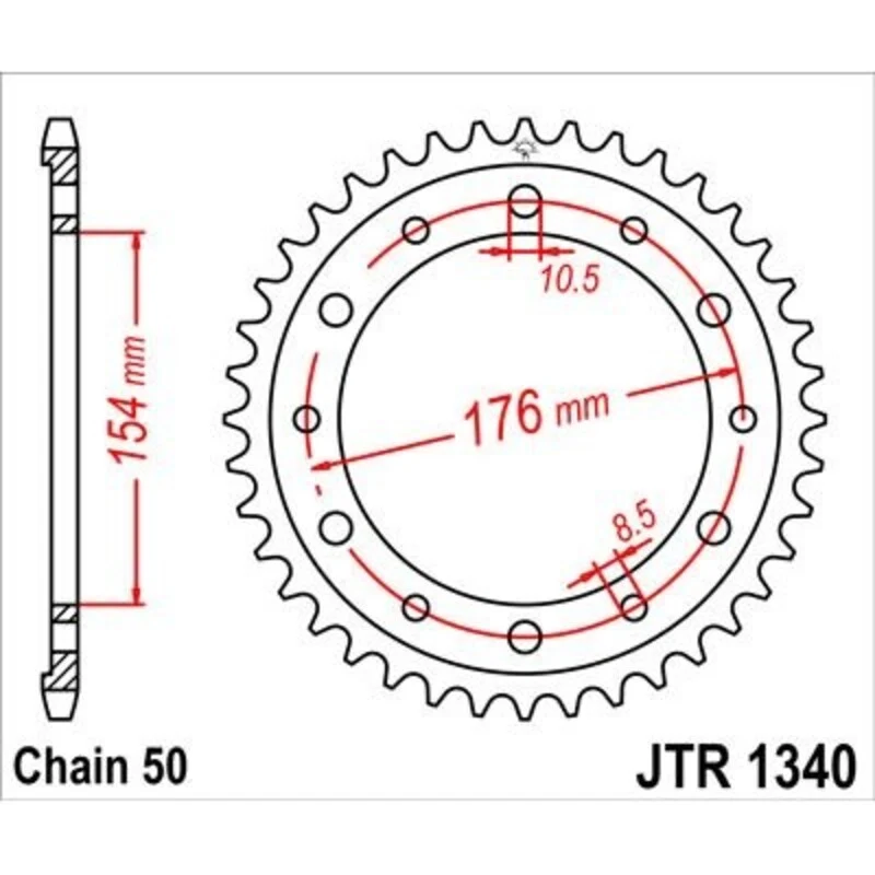 JT SPROCKETS Zinc Standard Rear Sprocket 1340 - 530 JTR1340.43ZBK