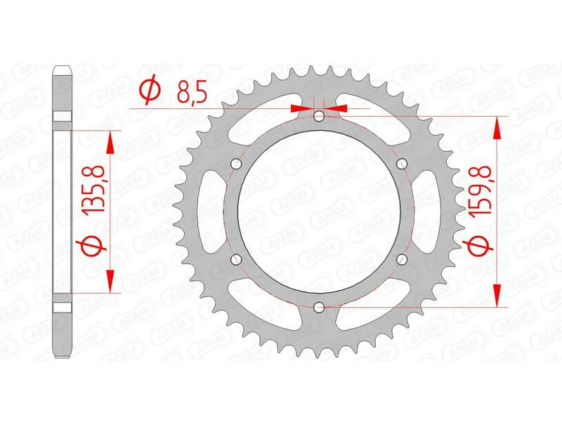 AFAM Steel Standard Rear Sprocket 35304 - 520 35304-47