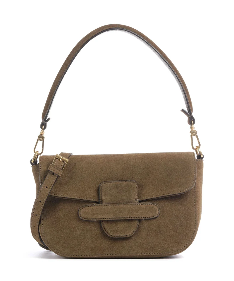 Abro Suede Camilla Axelremsväska military