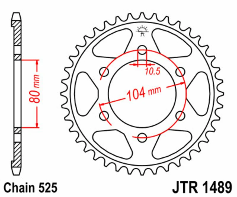 JT SPROCKETS Steel Standard Rear Sprocket 1489 - 525 JTR1489.42