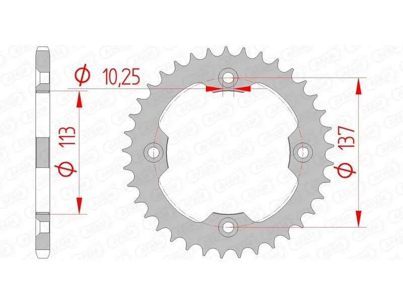 AFAM Steel Standard Rear Sprocket 14412 - 520 14412-38