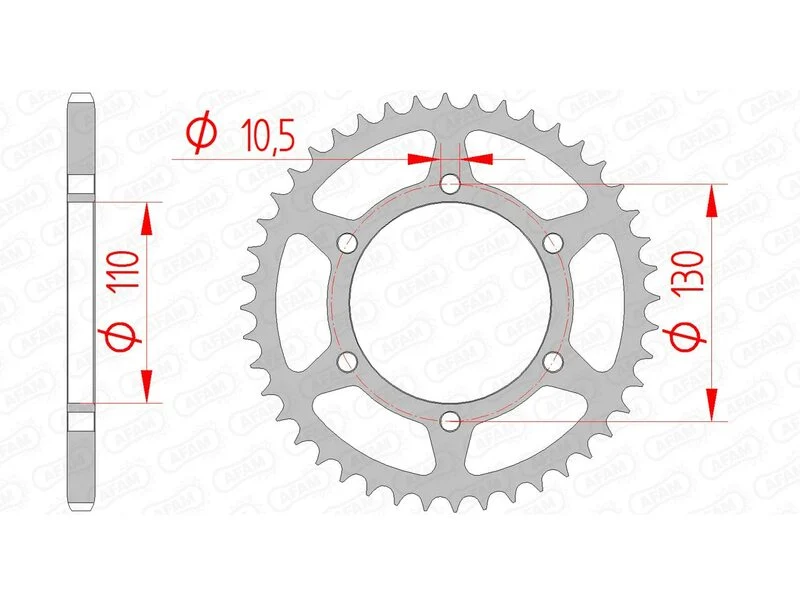 AFAM Steel Standard Rear Sprocket 16500 - 520 16500-43