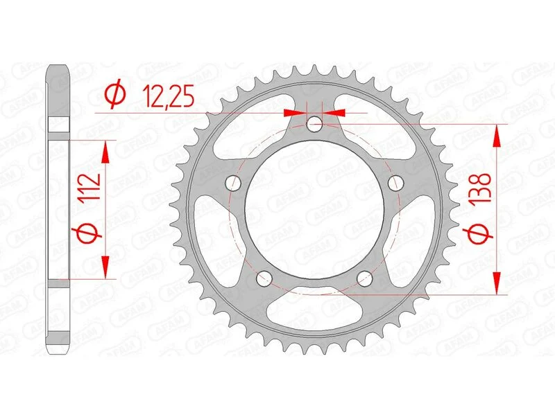 AFAM Steel Standard Rear Sprocket 10613 - 525 10613-44