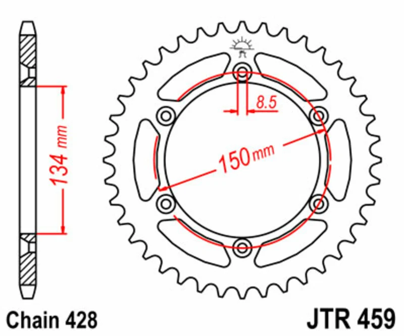JT SPROCKETS Steel Standard Rear Sprocket 459 - 428 JTR459.52