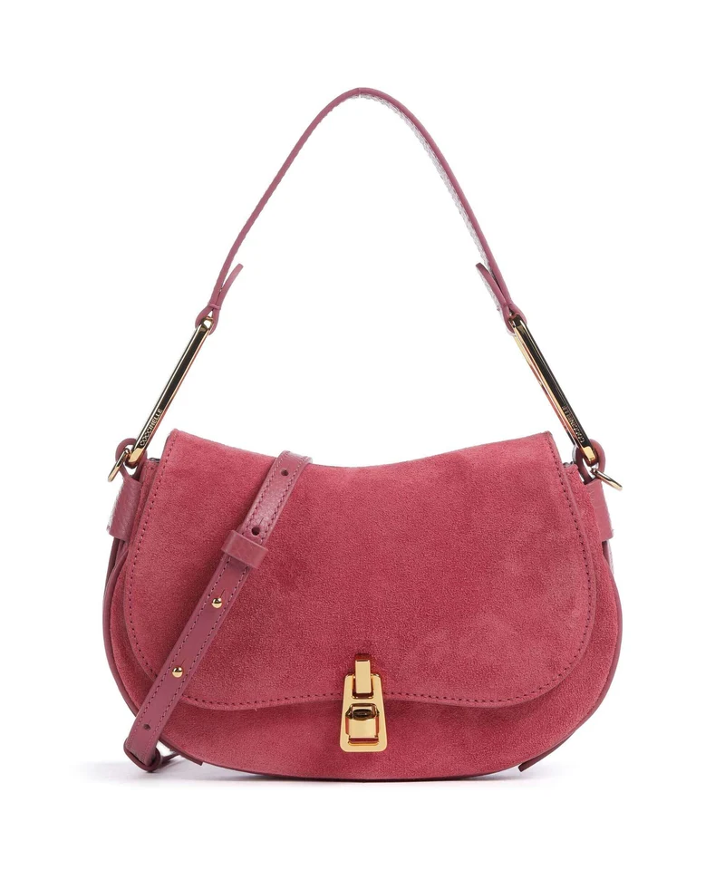 Coccinelle Magie Suede Axelremsväska rosewood