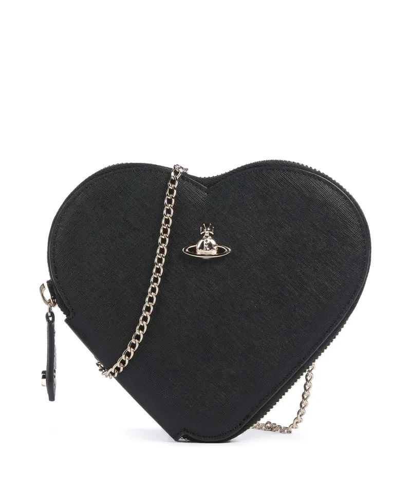 Vivienne Westwood Saffiano Heart Crossover väska black