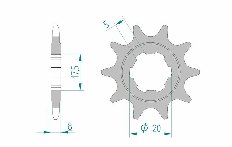 AFAM Steel Standard Front Sprocket 94306 - 520 94306-10