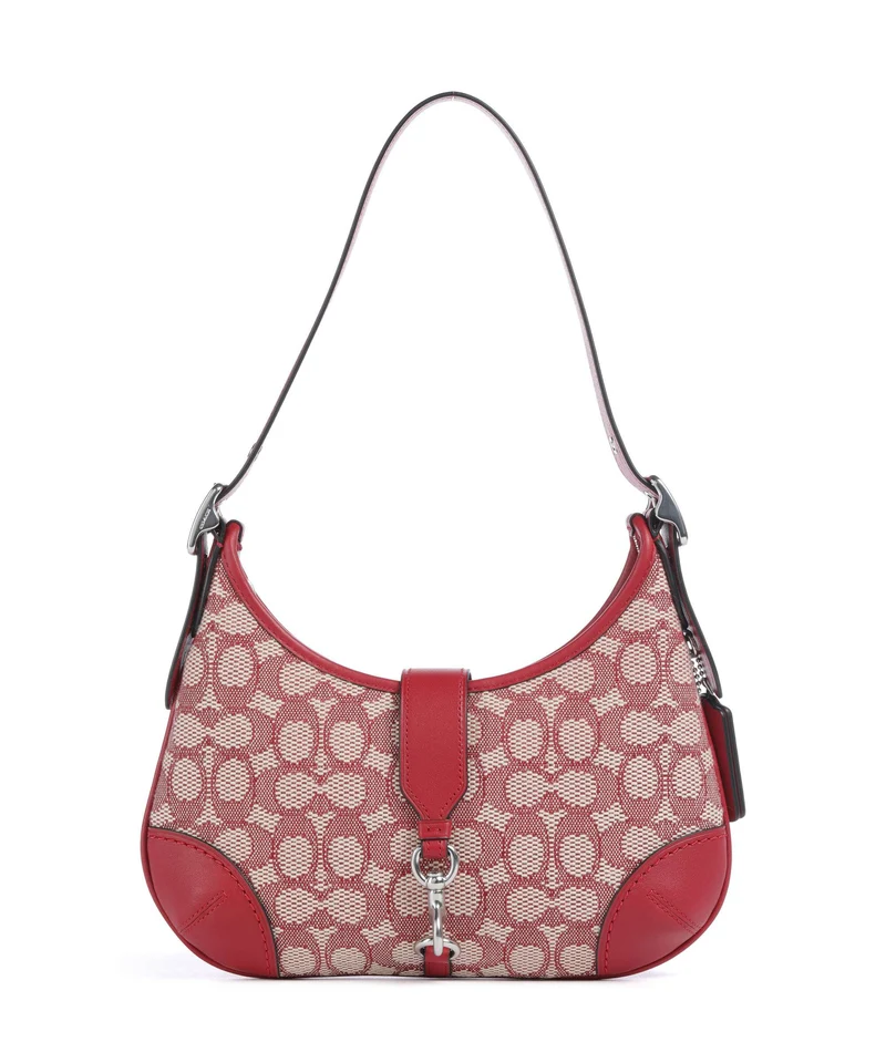 Coach Hamptons Signature Jacquard Axelremsväska ruby/ivory