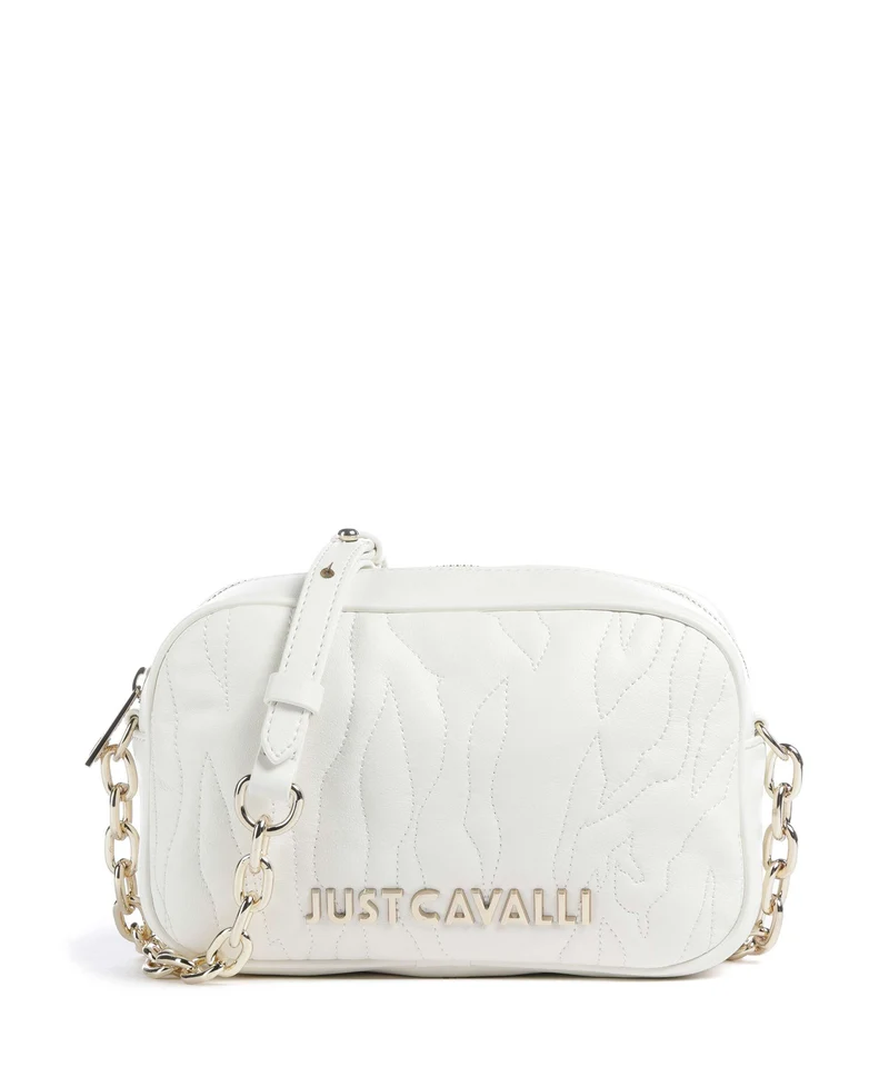 Just Cavalli Quilted Zebra Crossover väska white