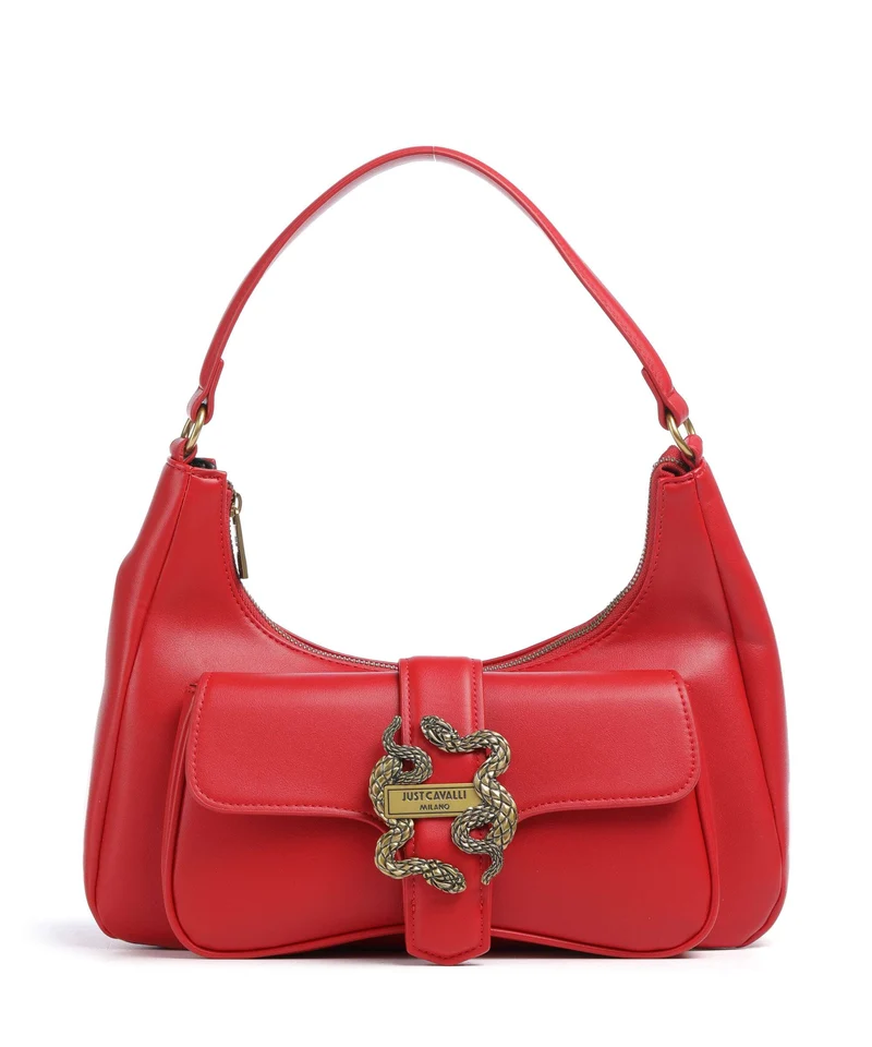 Just Cavalli Iconic Snakes Axelremsväska tango red