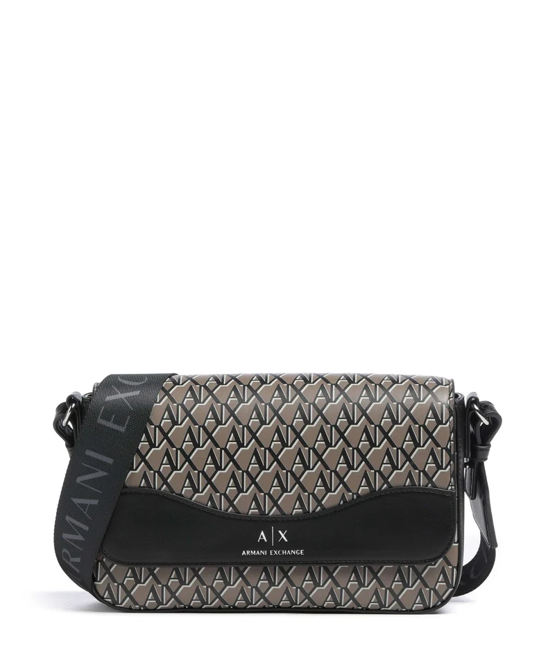 Armani Exchange Wave Monogram Crossover väska brown bass/black