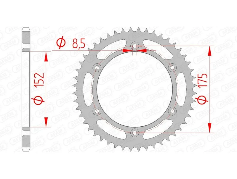 AFAM Steel Standard Rear Sprocket 12508 - 520 12508-49