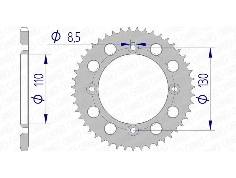 AFAM Aluminium Ultra-Light Rear Sprocket 11104 - 420 11104N-55