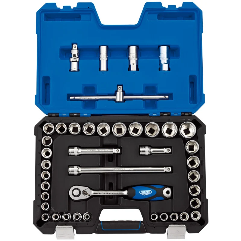 DRAPER Metric & Inch 1/2” Sockets & Ratchet Set (41 pieces) 16453.0