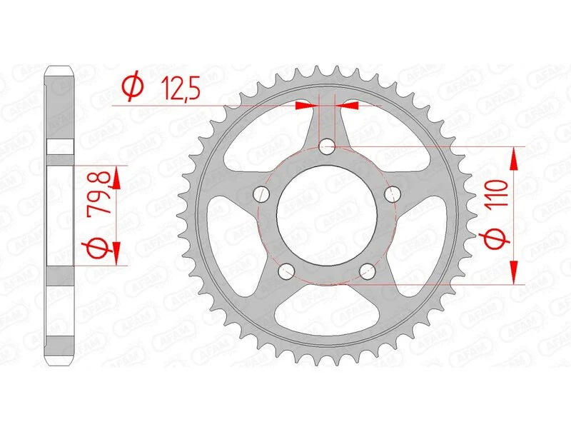 AFAM Steel Standard Rear Sprocket 86600 - 530 86600-43