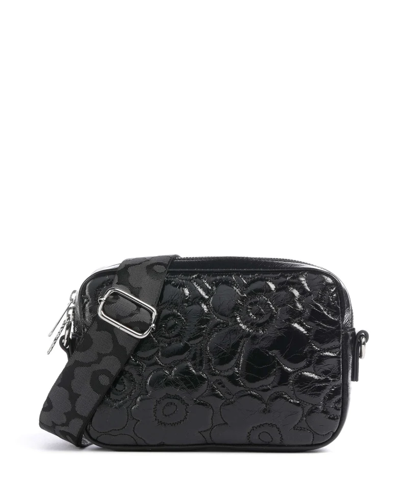 Marimekko Gratha Soft Unikko Crossover väska shiny black