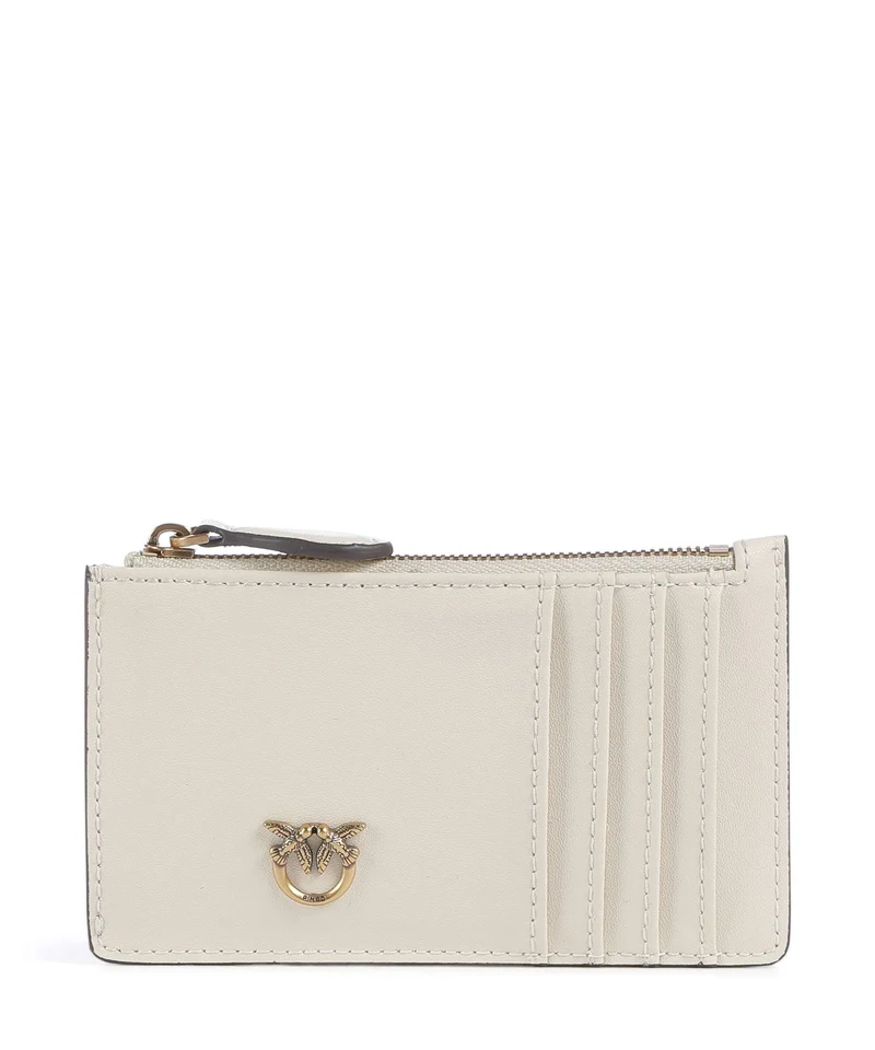 Pinko Airone Korthållare bianco seta/antique gold